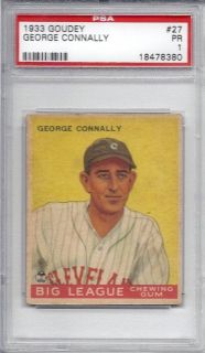  1933 Goudey 27 George Connally Indians PSA 1