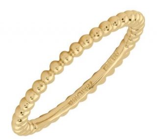 Simply Stacks Sterling 18K Yellow Gold Plated 1.5mm Bead Ring