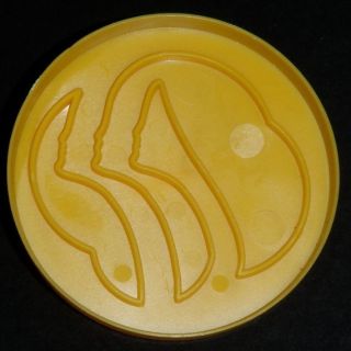 Vintage Round Girl Scout Yellow Plastic Cookie Cutter