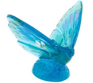 Fenton Art Glass Blue Lagoon Butterfly Figurine —