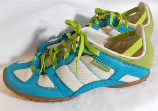 Diesel Whitney Ladies Tennis Shoes Aqua Lime Green Lace Up Sz 9 5