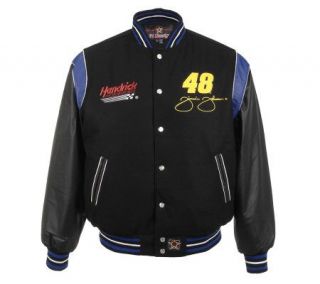 NASCAR Jimmie Johnson Big & Tall Wool & LeatherJacket —