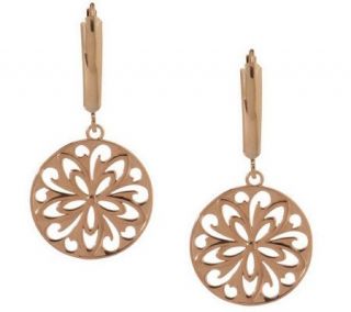 EternaGold Flower Design Lever Back Earrings 14K Rose Gold —