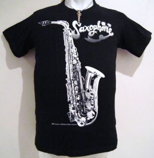 New Cool Jazz Rock Saxophone Men T Shirt Black White Colors