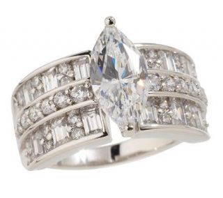 Epiphany Platinum Clad Diamonique 3.45 cttw Marquise Ring —