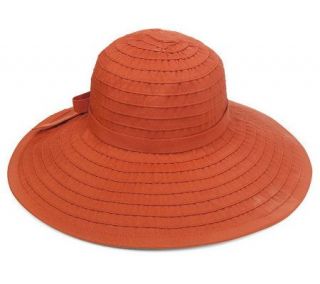 UPF 50 Wide Ribbon Packable and Adjustable Sun Hat —