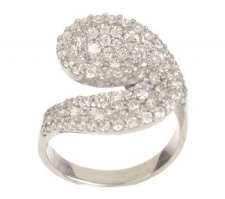 Diamonique 1.50 ct tw Pave Wrap Ring, Sterling —