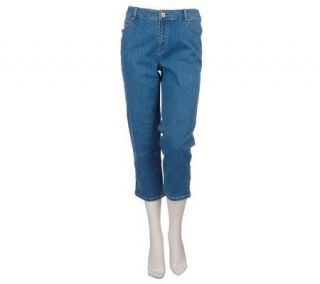 Denim & Co. Modern Waist Crop Jeans with Americana Pocket Detail