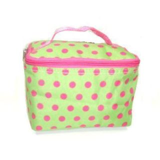  Dot on Lime Green Cosmetic Case Makeup Toiletry Bag Travel Tote