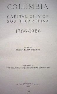 1936 Columbia Capital City of South Carolina 1786 1936