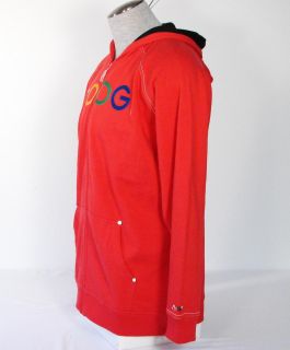 Coogi Signature Red Hooded Jacket Sweatshirt Hoodie Boys Medium M 10