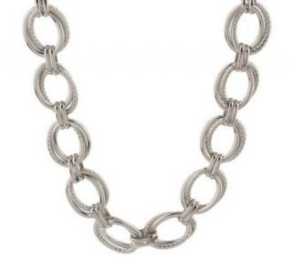 Steel by Design Twisted and Polished Oval Link Necklace —