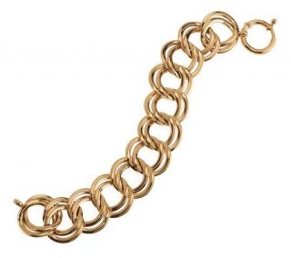 Polished Double Curb Link Bracelet 14K Gold, 12.1g —
