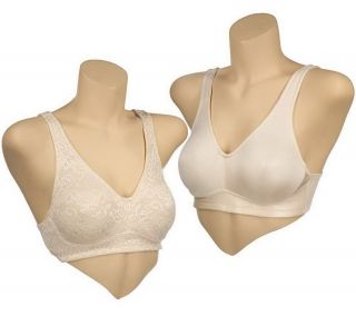 Breezies Set of 2 Seamless Support Bras w/ UltimAir Lining —