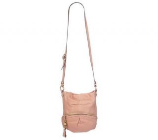 Makowsky Glove Leather Crossbody Bag with Zip Front Pocket 