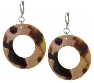 Lee Sands Animal Print Shell Hoop Earrings —