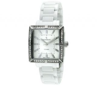 Peugeot Womens Swiss Ceramic Crystal White Dial Watch —