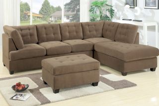 PC Sofa Couches Sectional Sectionals Suede w Reversible Chaise