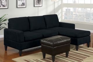  Sectional Couch in Black Microfiber Couches Sectionals Sofas