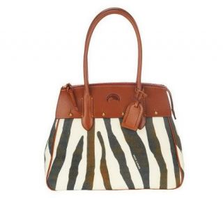 As Is Dooney & Bourke Zebra Fabric Wilson Bag —