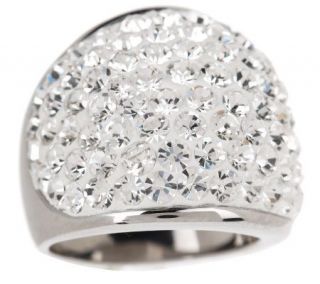 Steel by Design Pave Style Bold Crystal Dome Ring —