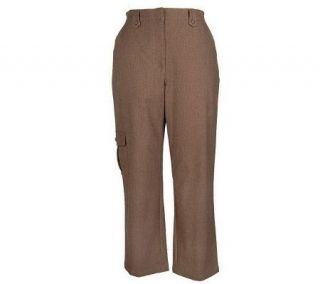 Denim & Co. Classic Waist Stretch Herringbone Cargo Pants —