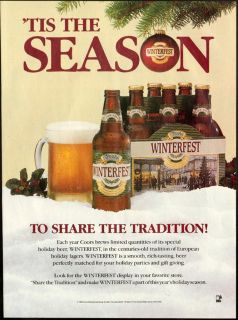1990 print ad coors winterfest beer tis the season vintage advertising