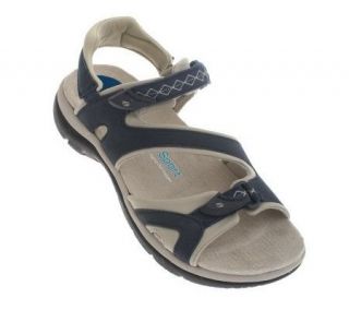 Natural Sport Leather and Neoprene Multi strap Sandals —