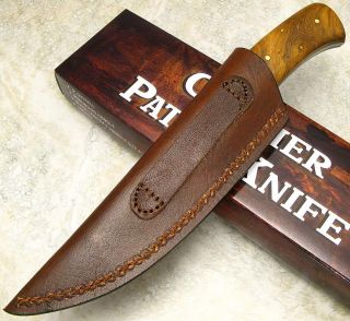 Courier Full Tang Wood Handle Fixed Straight Back Blade Patch Knife
