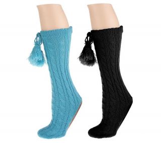 Legacy Legwear 2 pair Cable Knit Slipper Socks —