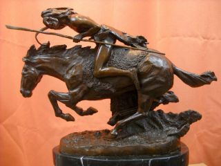 Cheyenne Remington Bronze Statue Mustang Horse Sale