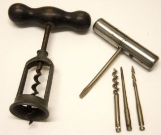 Antique Vintage Corkscrews Inc Barrel Horn Antler Wood Folding Bow