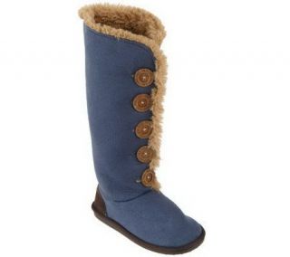 MukLuks Button Front Poly Suede Memory Foam Boots —