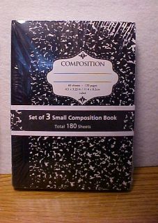 Set of 3 Mini Small Composition Books Notebooks