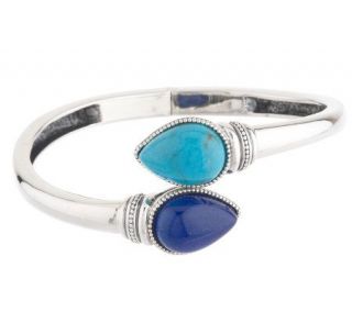 As Is Sterling Turquoise and Lapis Bypass Bangle   J277265