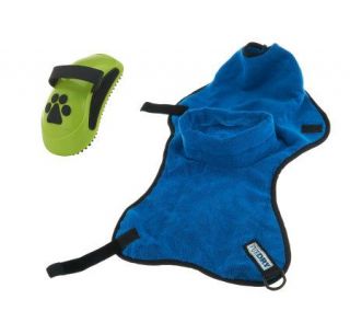 FUR Dry X Small Absorbent Dog Drying Wrap with Massaging Comb