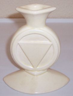  Cowan Pottery Matte Ivory Candlestick Holder