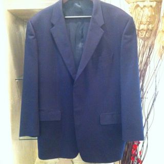 Corneliani Blue 2 Btn Mens Wool Blazer Jacket Sport Suit Coat 46 R