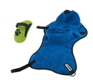 FUR Dry Small Absorbent Dog Drying Wrap with Massaging Comb — 