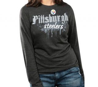 NFL Pittsburgh Steelers Womens Long Sleeve Triblend T Shirt