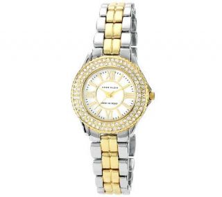 Anne Klein Womens Crystal Accented Two Tone Bracelet Watch   J310862