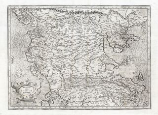 Antique Map GREECE MACEDONIA CORFU Mercator 1633