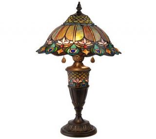 Peng Stained Glass Peacock Design 26 1/2 Table Lamp —