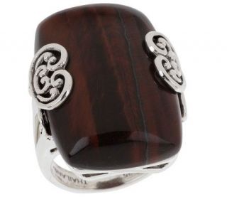As Is Ross Si mons Sterling B old Red Tigers  Eye Ring —