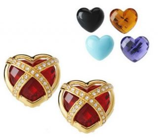 Joan Rivers Changeable Heart Caged Earrings —