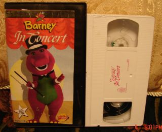 Barney in Concert Vhs Video ACTIMATES RARE HTF OOP FREE MEDIA SHIPPING