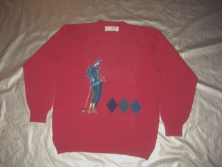  of Scotland Womens Wool Golf Sweater Cranberry Pink Size Small