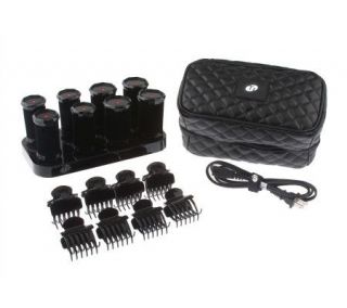 T3 Set of 8 Voluminous Hot Rollers w/ Clips & Storage —
