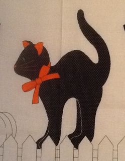 Cranston Print Works Halloween Cat Fabric Panel