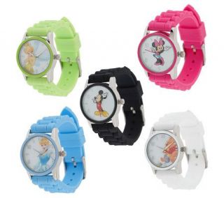 Disney Set of 5 Silicone Strap Watches in IndividualBoxes —
